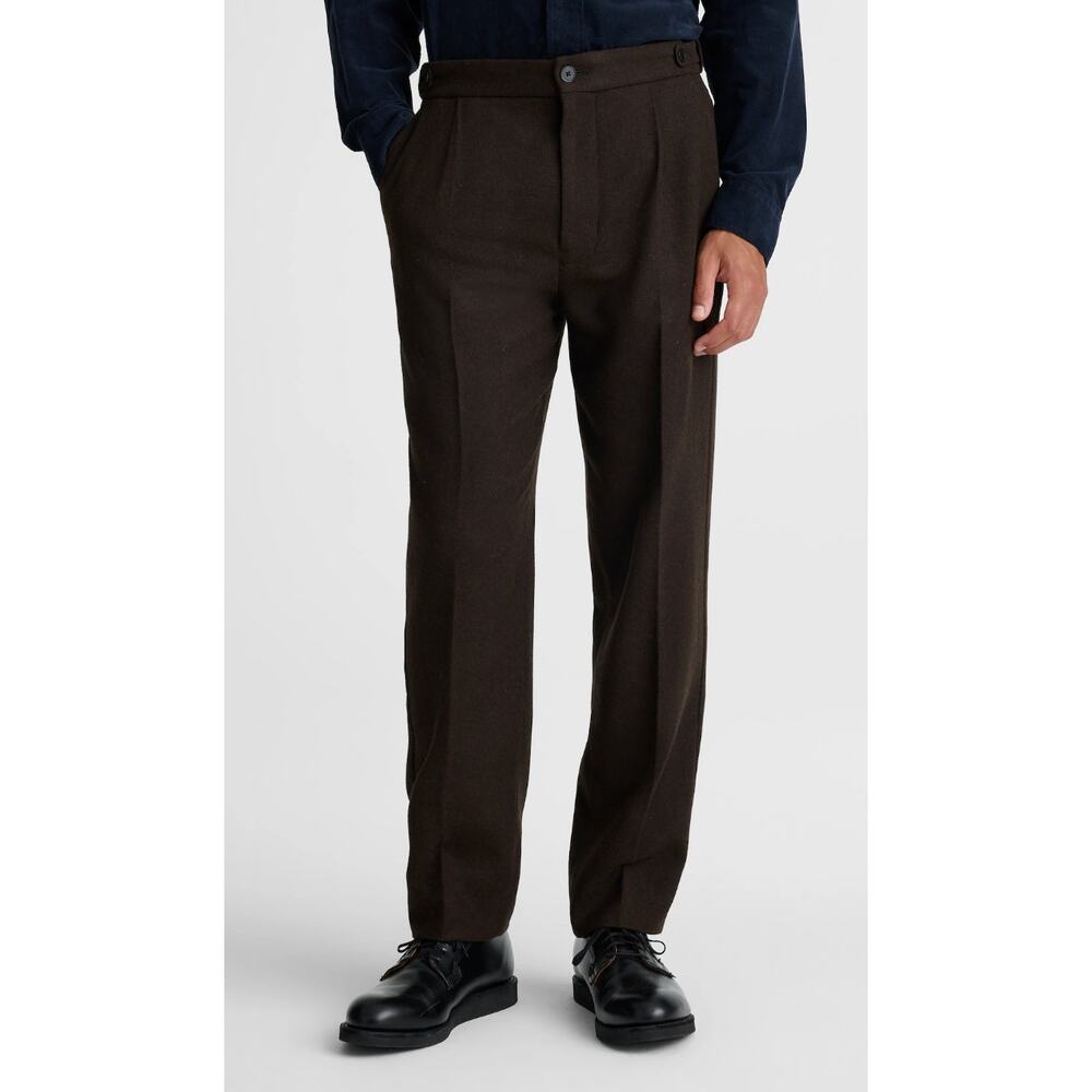 Madewell | NWT Men's Wool Blend Officer Pants Brown Dress Tailored Trousers | 38